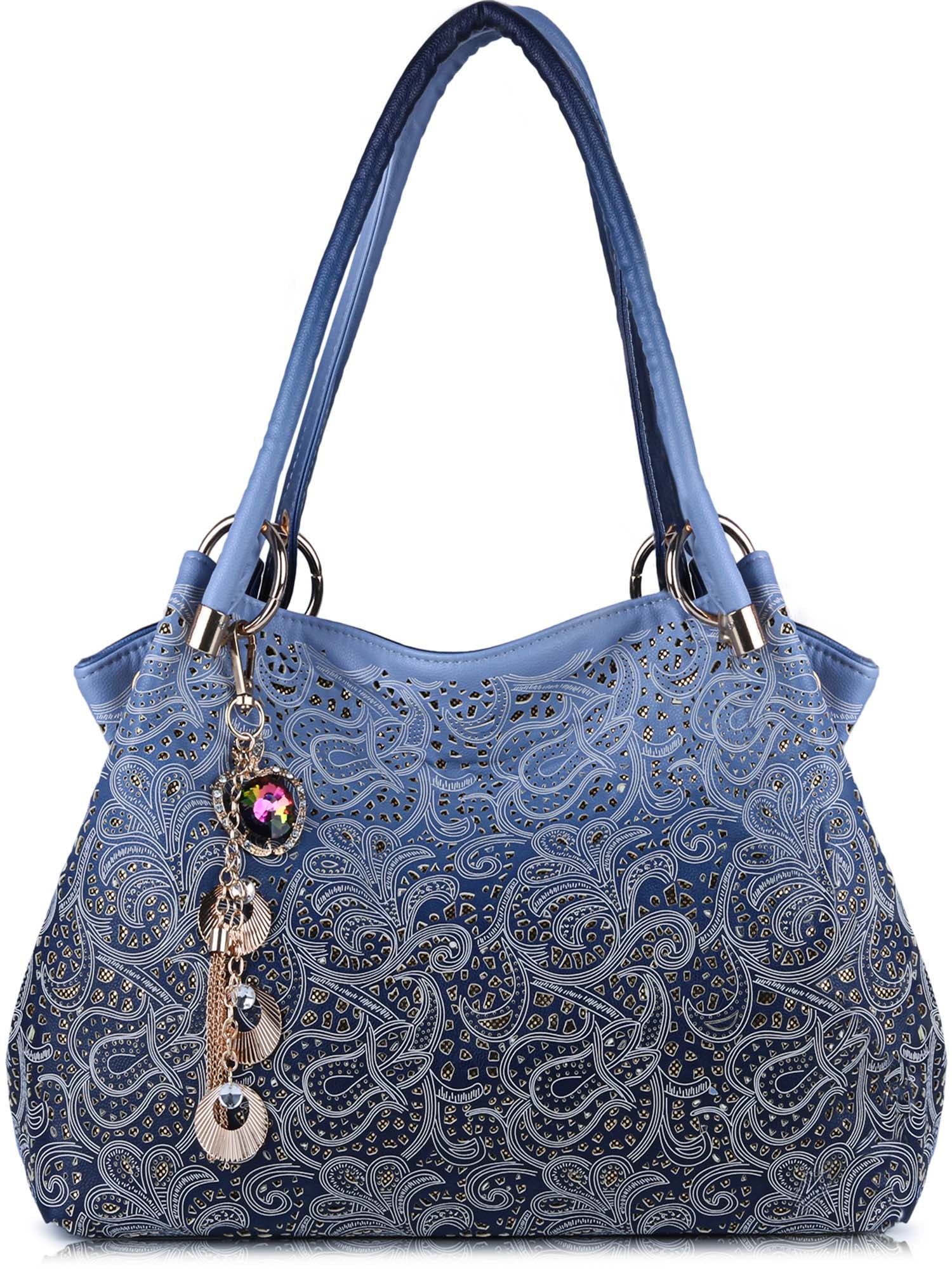 blue designer handbags and purses
